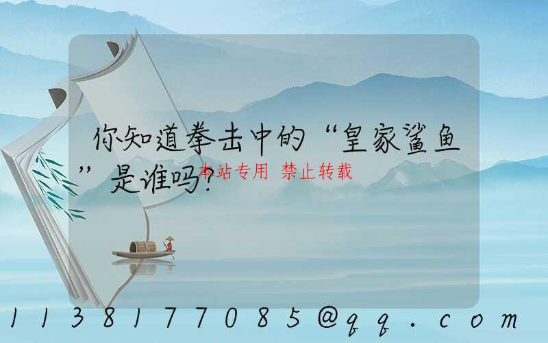 你知道拳击中的“皇家鲨鱼”是谁吗？ 第1张