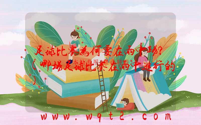 足球比赛为何要在雨中踢？(哪场足球比赛在雨中进行的) 第1张