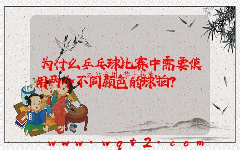 为什么乒乓球比赛中需要使用两个不同颜色的球拍？ 第1张