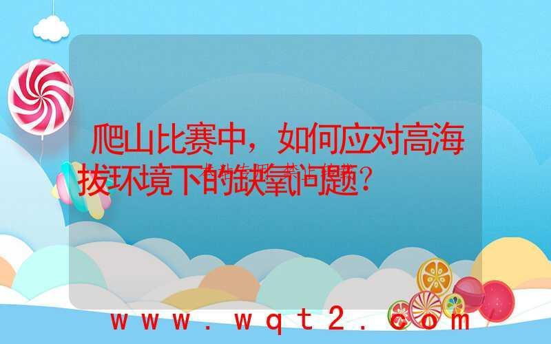 爬山比赛中，如何应对高海拔环境下的缺氧问题？ 第1张